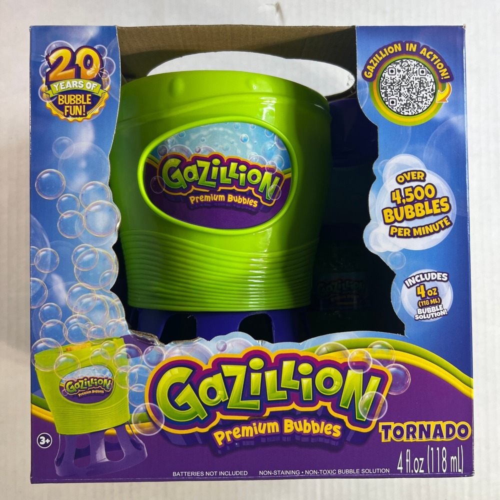 Gazillion Tornado Premium Bubble Machine Green Toy Summer Party Children Kids